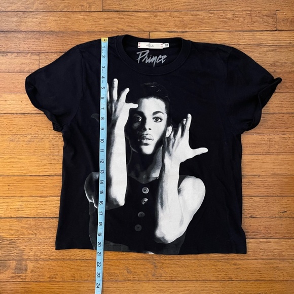 A.O.LA Alice & Olivia X Prince Rare Black T Shirt Sz XS - Picture 4 of 6